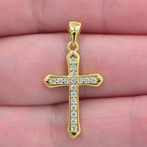 Jewelry - 18K yellow gold filled Jesus cross pendant